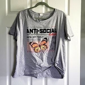 Anti Social Butterfly Tie Tee